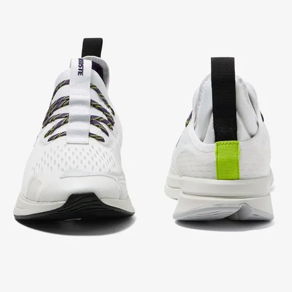 Mens Lacoste Sneakers Run Spin Comfort 2 Size 13 Athletic NEW White Lilac Green