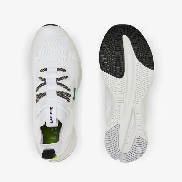 Mens Lacoste Sneakers Run Spin Comfort 2 Size 13 Athletic NEW White Lilac Green