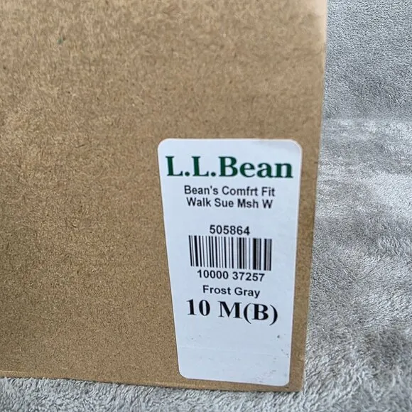 Mens L.L Bean Sneakers Shoes Gray Comfort Fitness Walking Suede Mesh Size 10