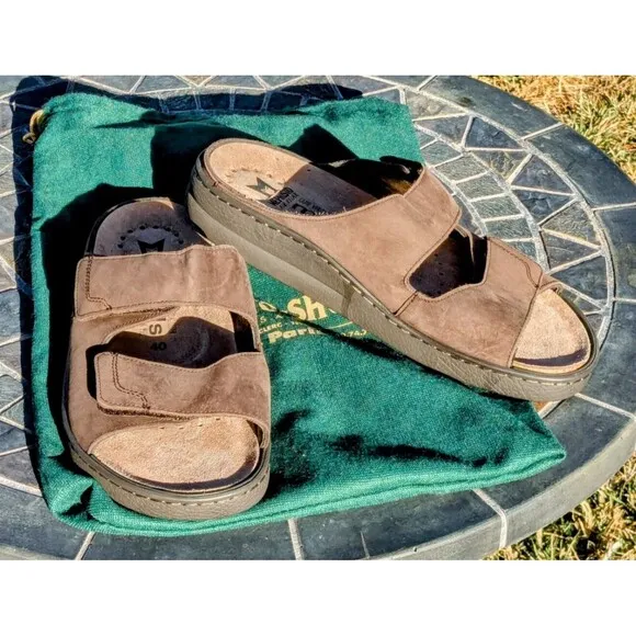 Mephisto Air-Relax Mobils Leather Comfort Sandal Slip-On Slides Shoes Sz40 NWOT