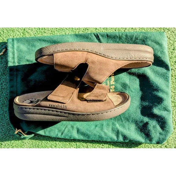 Mephisto Air-Relax Mobils Leather Comfort Sandal Slip-On Slides Shoes Sz40 NWOT