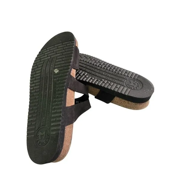 Mephisto Hannel Black Suede Comfort Support Sandals Size 40/10