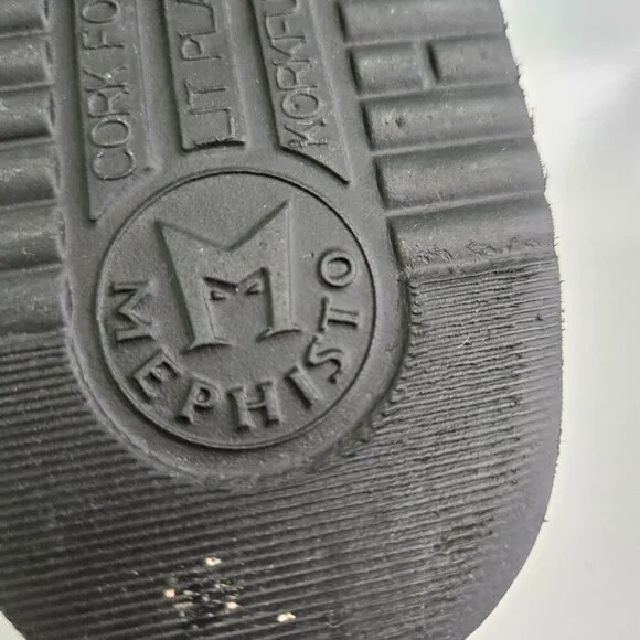 Mephisto Hannel Black Suede Comfort Support Sandals Size 40/10