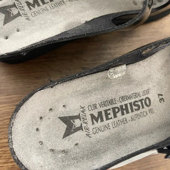 Mephisto Women's Black Wedge Sandals
