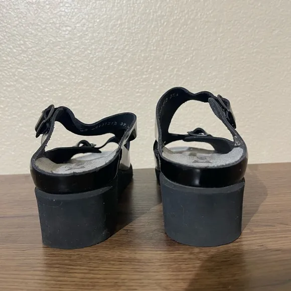 Mephisto Women's Black Wedge Sandals