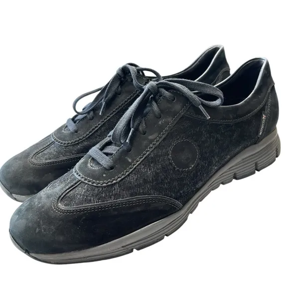 Mephisto Yael Runoff Air-Jet Orthopedic Comfort Shoe Sz 11 Black Leather Sneaker