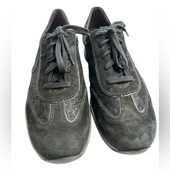 Mephisto Yael Runoff Air-Jet Orthopedic Comfort Shoe Sz 11 Black Leather Sneaker