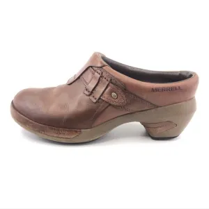 Merrell Woman Luxe Plunge Brown Leather Comfort Clogs Mule shoes sz 9