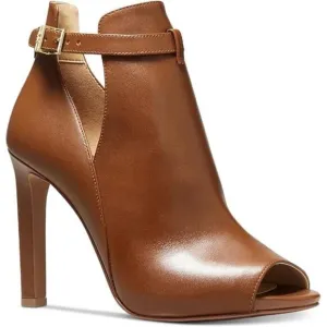 MICHAEL KORS LAWSON HIGH HEEL BUCKELED OPEN TOE SHOE. VACHETTA LEATHER. $298 SZ5