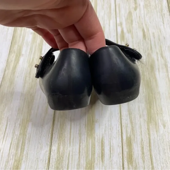 Mini Melissa Black Mickey &amp; Minnie Mouse Kissing Shoes