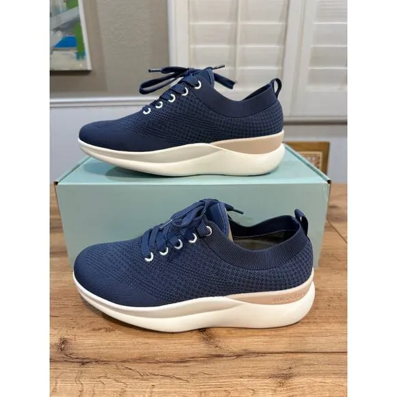 Moshn Leap Casual Shoes Blue Indigo Smart Knit Size 7 NIB Comfy Slip Resistant