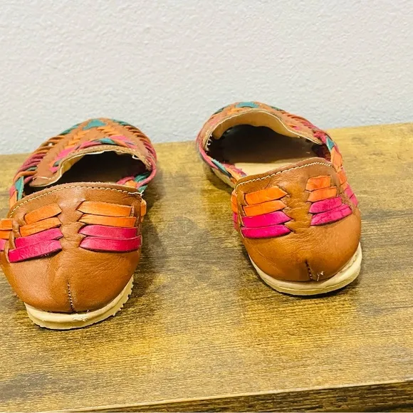Multicolor Leather Huarache Sandals Festival Womens Size 7.5