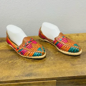 Multicolor Leather Huarache Sandals Festival Womens Size 7.5