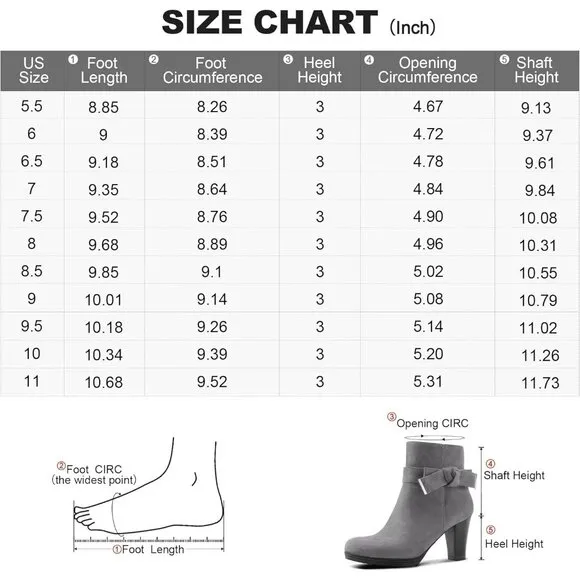 mysoft Women's Booties with Heel, Chunky Stacked Zipper Ankle Boots for Ladies