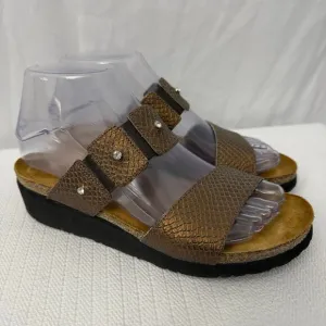 Naot Ashley Jewel Sandals Womens Size 6 Comfort Snake Print Platform Wedge 37 EU