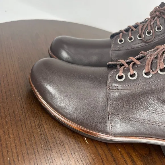 Naot Kona Ankle Boot Womens 38 / 7 Brown Leather Comfort Side Zip Lace up Buckle