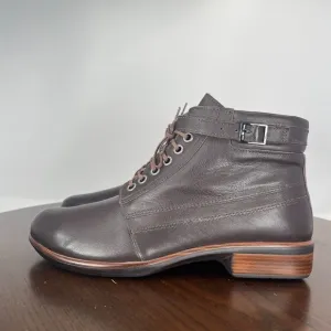 Naot Kona Ankle Boot Womens 38 / 7 Brown Leather Comfort Side Zip Lace up Buckle