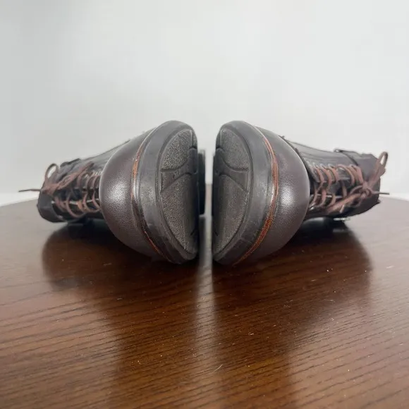 Naot Kona Ankle Boot Womens 38 / 7 Brown Leather Comfort Side Zip Lace up Buckle