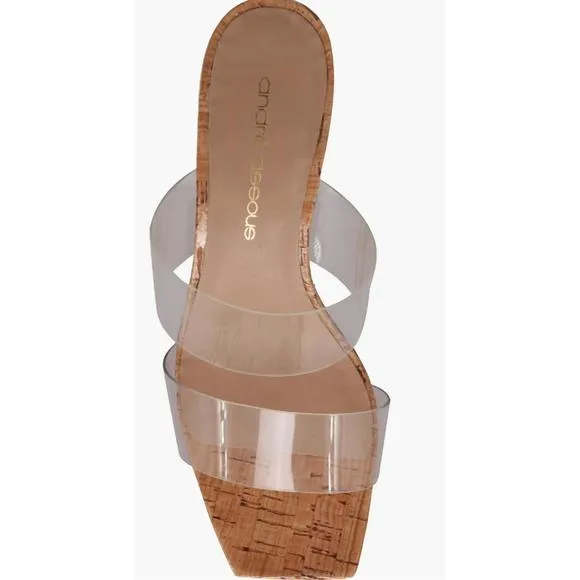 NEW ANDRE ASSOUS women's didi clear sandal in brown