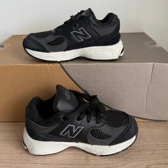 New Balance 2002 R Black/Grey Toddler Sneakers - SZ 8 C