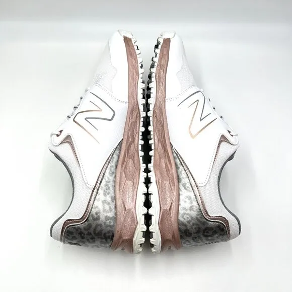 New Balance Size 10.5 Fresh Foam Links SL V2 White Rose Gold Golf Sneakers Shoes
