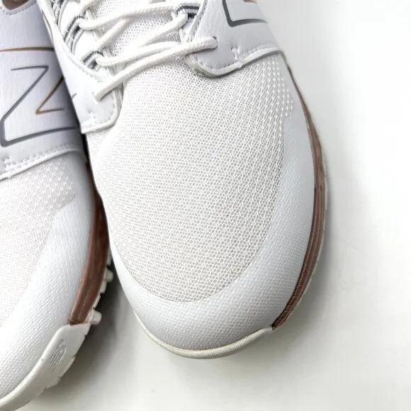 New Balance Size 10.5 Fresh Foam Links SL V2 White Rose Gold Golf Sneakers Shoes