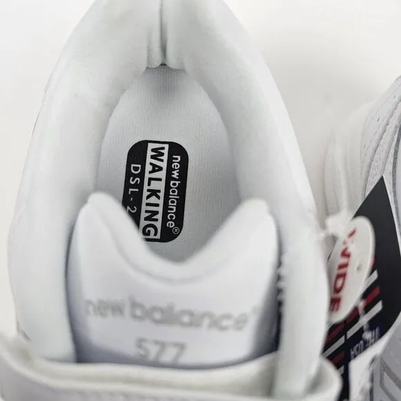 New Balance 577 Walking Tennis Shoes DSL-2 White Women Size 7 1/2 2E EE XWide