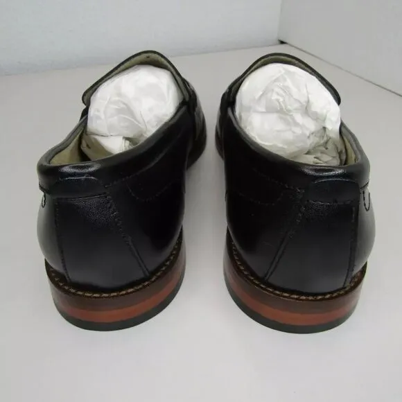 NEW BANANA REPUBLIC Mens Classic Penny Loafers Dress Shoes Black Leather Size 9