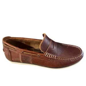 NEW BARBOUR men's keel boat shoes in cognac
