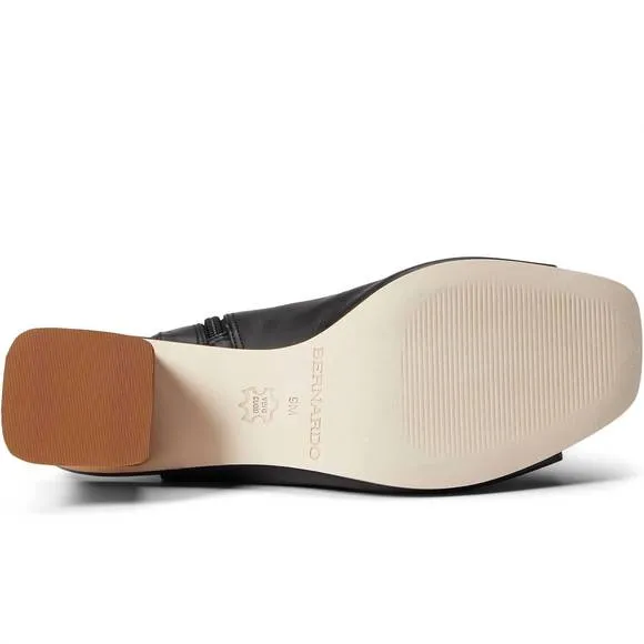 NEW BERNARDO women's lizzie heeled sandals in black glove leather