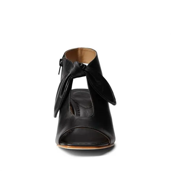 NEW BERNARDO women's lizzie heeled sandals in black glove leather