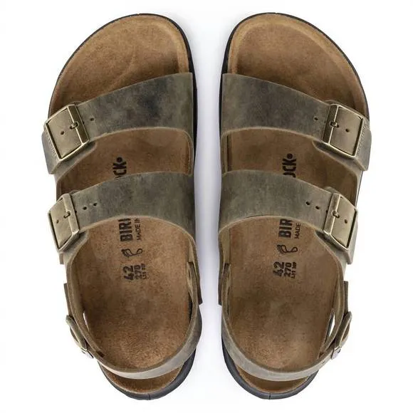 NEW BIRKENSTOCK men's milano rugged sandals in faded khaki