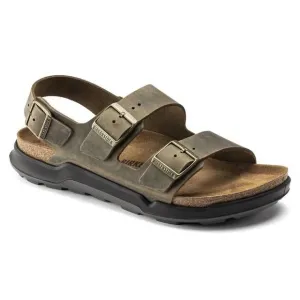NEW BIRKENSTOCK men's milano rugged sandals in faded khaki