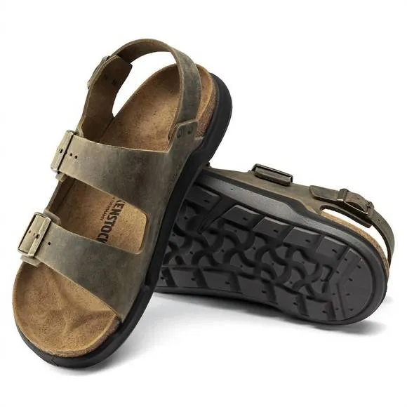 NEW BIRKENSTOCK men's milano rugged sandals in faded khaki