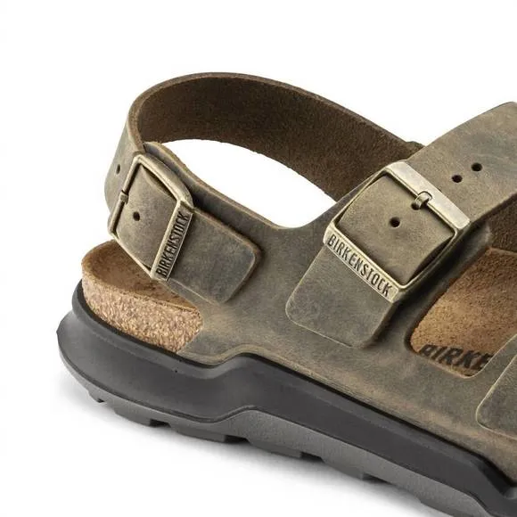 NEW BIRKENSTOCK men's milano rugged sandals in faded khaki