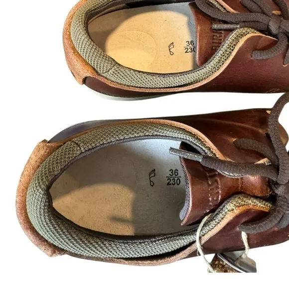 New! Birkenstock Minot Women's Leather &amp; Fabric /Textile Mud/Brown Shoes