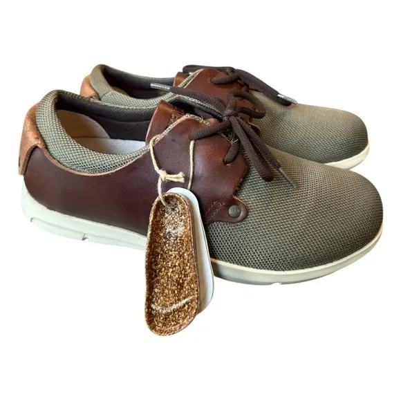 New! Birkenstock Minot Women's Leather &amp; Fabric /Textile Mud/Brown Shoes
