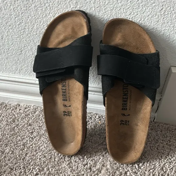 NEW Birkenstock Oida Black Leather Suede Sandals Size 39