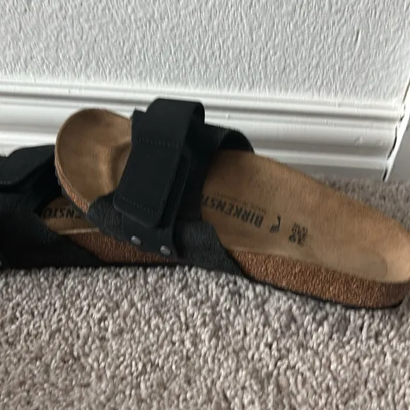 NEW Birkenstock Oida Black Leather Suede Sandals Size 39