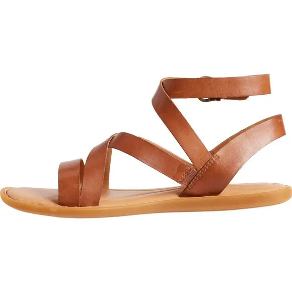 new BORN Brown Leather Libra Flat Gladiator Comfort Sandals 253
