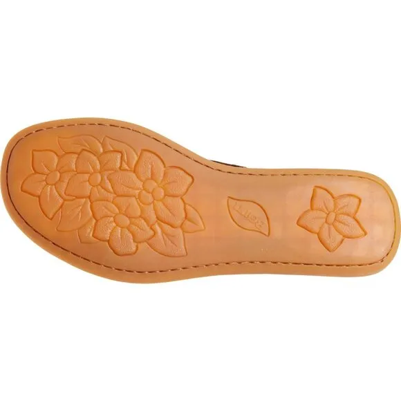 new BORN Brown Leather Libra Flat Gladiator Comfort Sandals 253