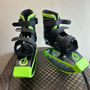 New Bounce Kangaroo Jumping Shoes For Kids Black/Green Shoe Sizes 3-6 Ages 5 