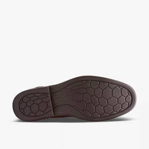 NEW CLARKS men's un hugh step shoes in brown