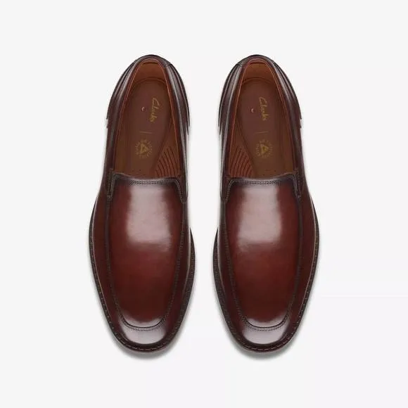 NEW CLARKS men's un hugh step shoes in brown
