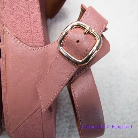 New! Fitflop lulu adjustable leather back‎ strap sandals, size 8