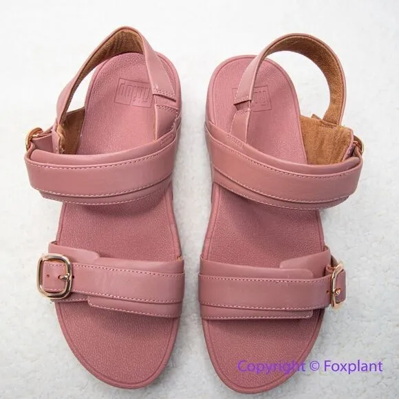 New! Fitflop lulu adjustable leather back‎ strap sandals, size 8