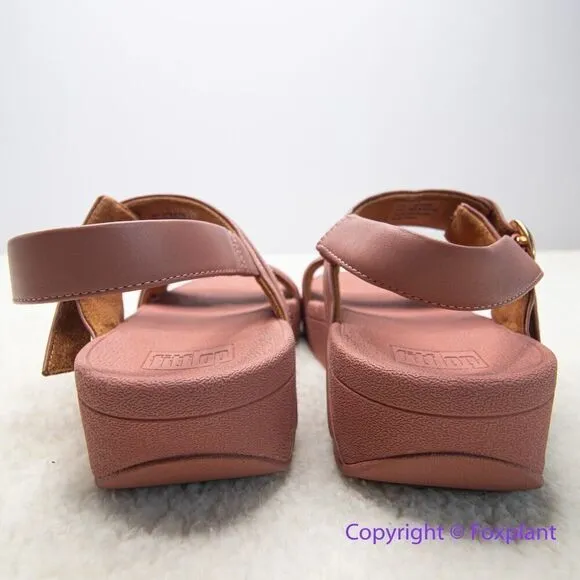 New! Fitflop lulu adjustable leather back‎ strap sandals, size 8