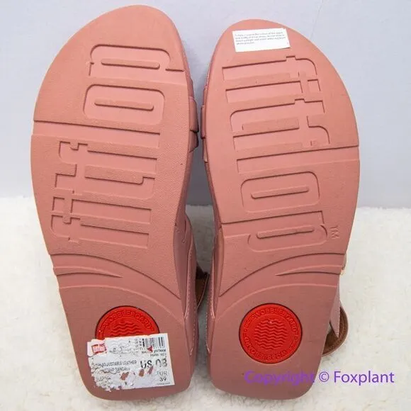 New! Fitflop lulu adjustable leather back‎ strap sandals, size 8