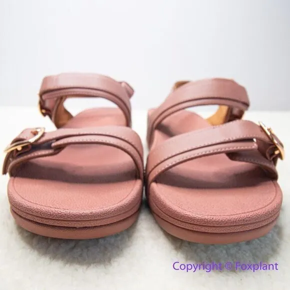 New! Fitflop lulu adjustable leather back‎ strap sandals, size 8