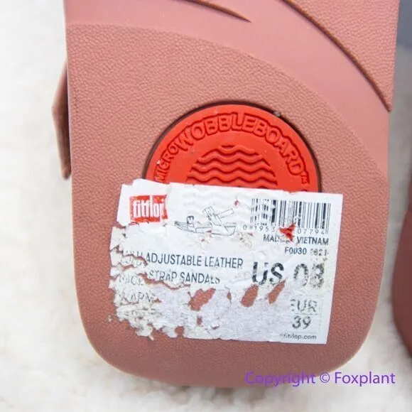 New! Fitflop lulu adjustable leather back‎ strap sandals, size 8